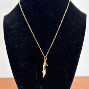 Gold-Plated Necklace with Gold Shoe - 16 Inches